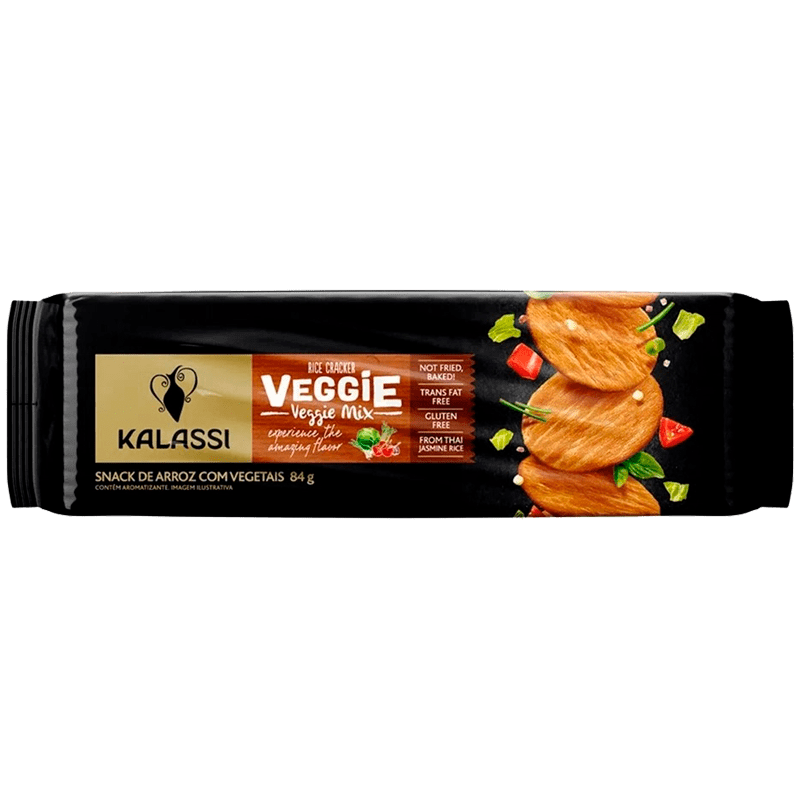 Kalassi Rice Cracker Snack Kalassi Rice Crackers Veggie Mix (Mix de Vegetais) 84g