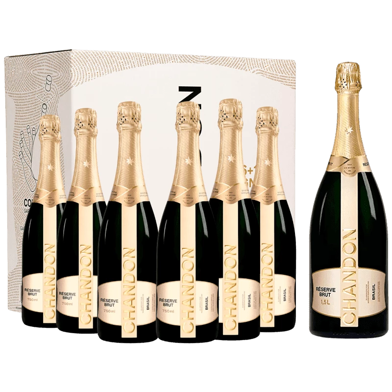 Kit Espumante Chandon Brut Réserve 750ml 6 Garrafas + 1 Réserve