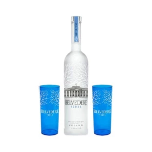 Vodka Belvedere 700ml com 2 copos personalizados