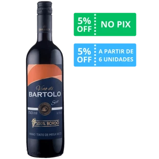 Vinho Bartolo Tinto Bordô Seco 750ml